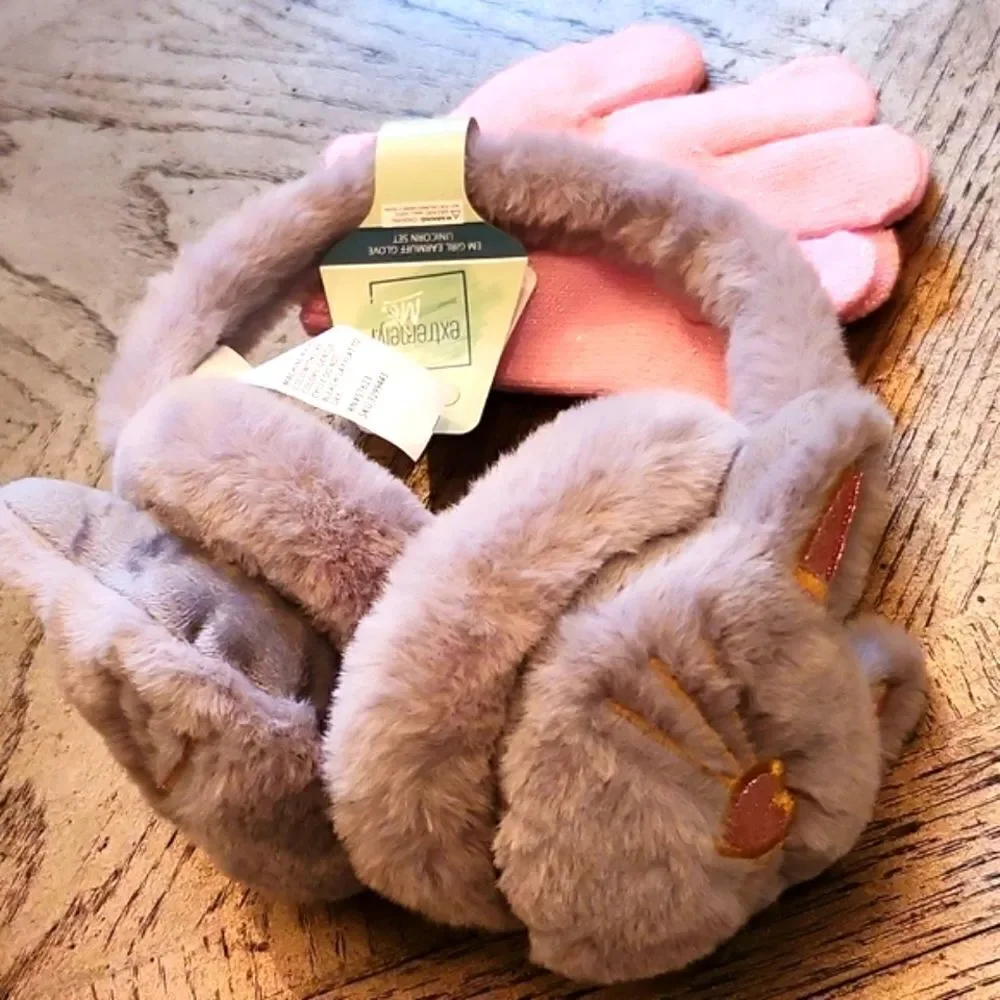 Ear warmer headband with mitten kitty NWT